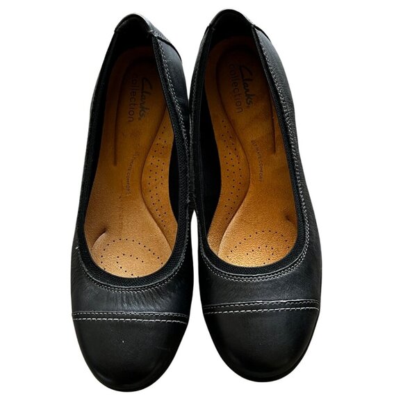 Clarks Collection Ballet Flats Black Women's Size 9 Balletcore Neutral Comfy - Picture 1 of 7